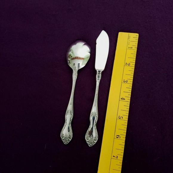 Easterling Valhalla Stainless Flatware Master Butter & Sugar Spoon Glossy - Picture 3 of 5